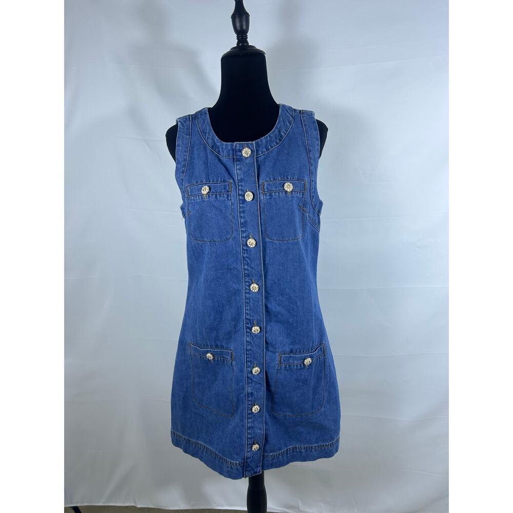 Mable Sleeveless Button-down Denim Mini Dress Size S